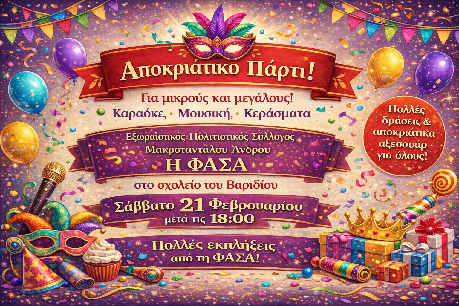 Αφίσα εκδήλωσης Αποκριάς 2026